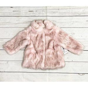 Toddler Girls' Faux Fur Pink Coat 2T & 4/5 Size